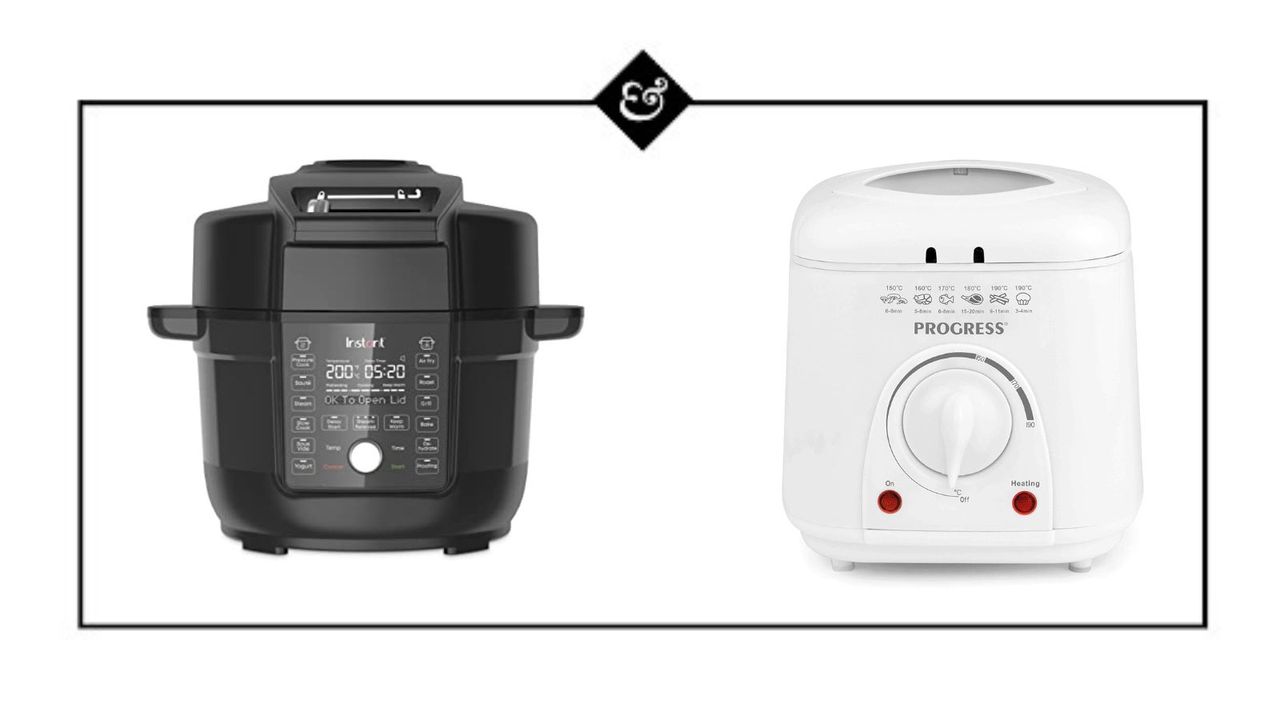 An InstantPot Duo air fryer vs deep fat fryer by Progress EK2969P Compact Deep Fat Fryer