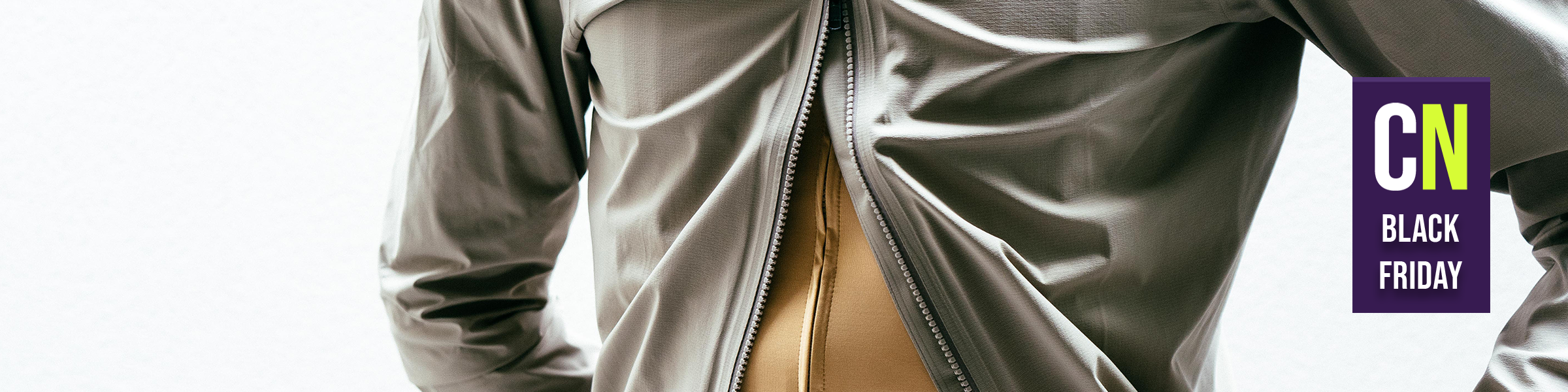 Will Jones wearing a jacket overlaid with a Black Friday Bike Deals badge