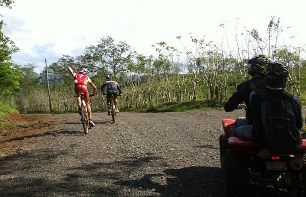 Two of the top four riders in action
