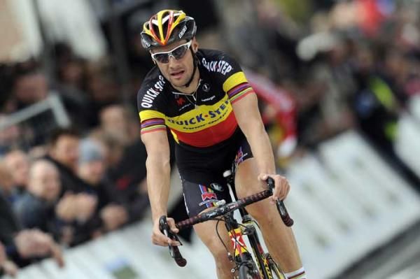 Belgian champion Tom Boonen had to endure the long, futile chase after being distanced on the Kapelmuur.