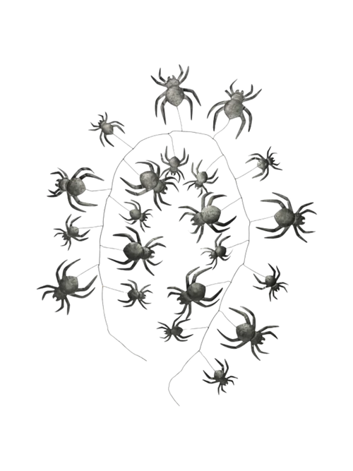 68" Metal Spider Garland