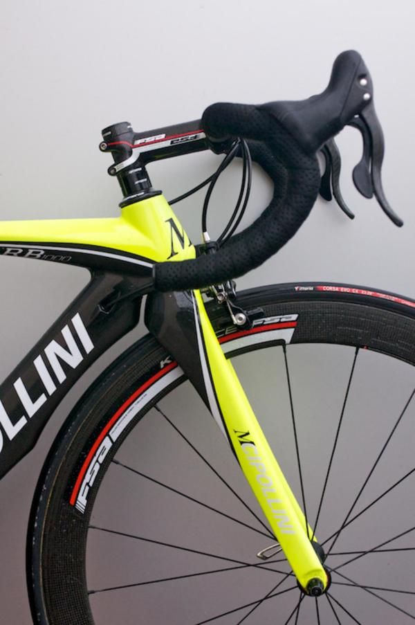 Sculpted aero fork crown and down tube.