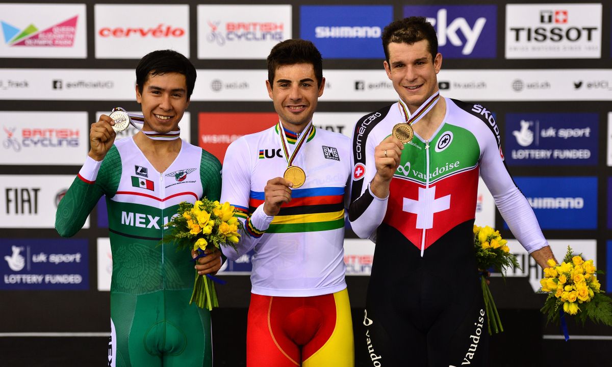 Spain's Sebastian Mora Vedri beat Mexico's Ignacio Prado and Swiss rider Claudio Imhof to gold in the scratch race