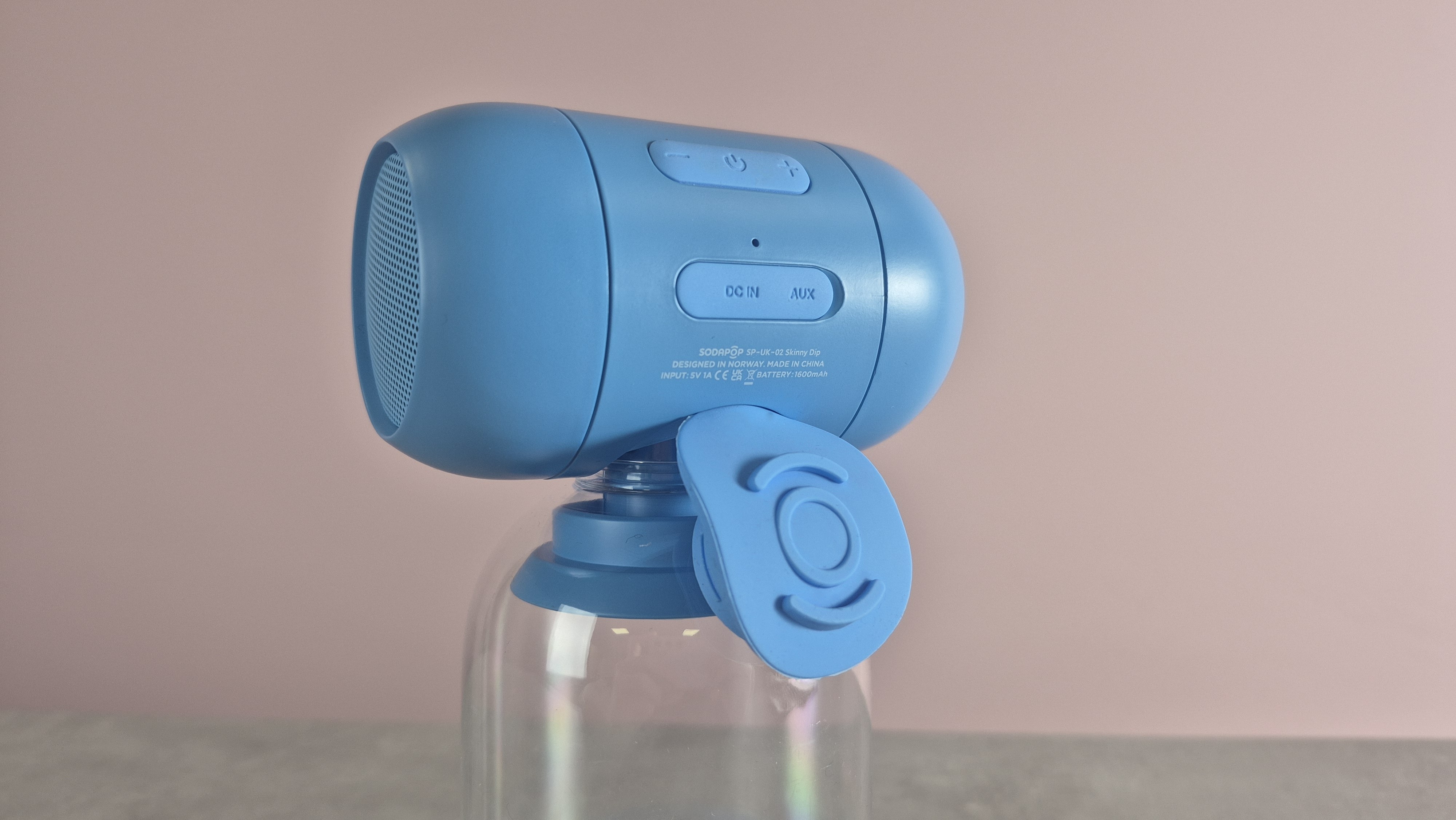 Charging and 3.5mm ports on the back of the Sodapop Bluetooth speaker