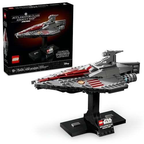 Lego Star Wars Acclamator-Class Assault Ship Building Set for Adults - Star Wars Collectibles Set With Display Stand - Building Kit With 450 Pieces - 75404