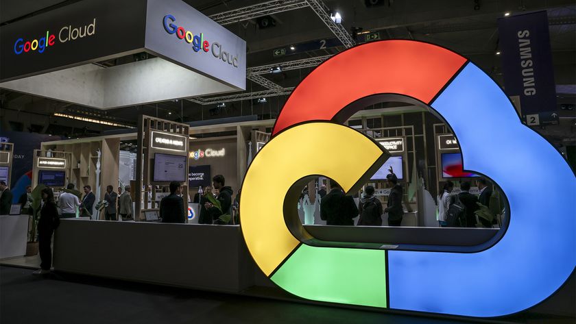 Google Cloud logo and branding pictured at the company&#039;s vendor stall at Mobile World Congress (MWC) 2025 in Barcelona, Spain.