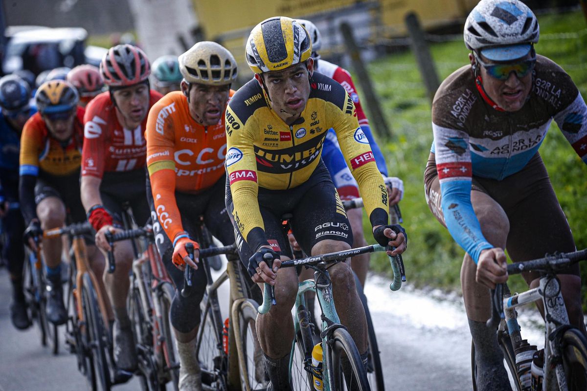 Jumbo-Visma&#039;s Wout van Aert rides to 11th place at the 2020 Omloop Het Nieuwsblad