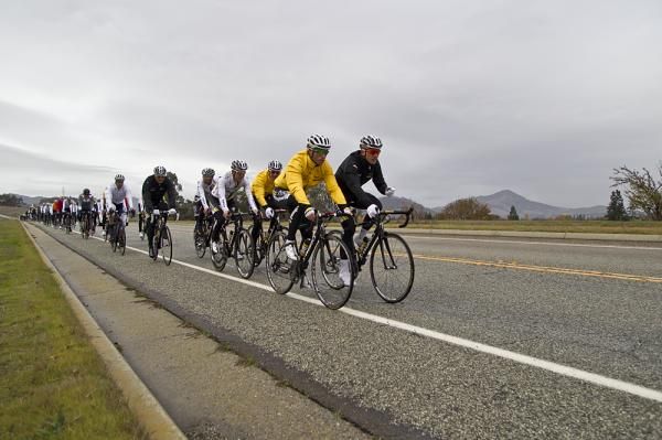 Mark Renshaw on the front at the HTC camp in Morgan Hill.
