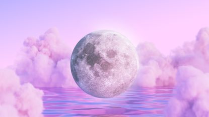 New Moon May 2023: Surreal dream cloud moon art 3d rendering.