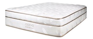 Saatva mattress review: image shows the Saatva Classic mattress on a white background with the Saatva logo showing