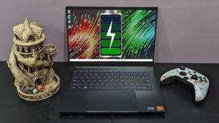 Razer Blade 14 with charging battery illustration
