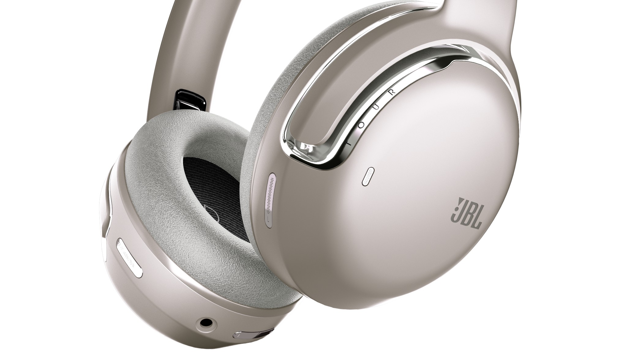JBL Tour One M2 champagne over-ears on white background