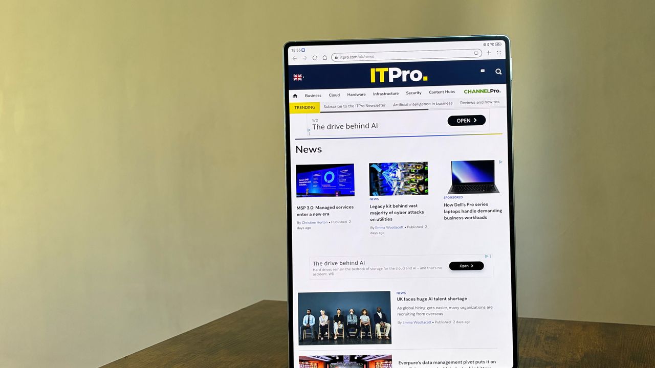 The Huawei MatePad Pro Max on a desk