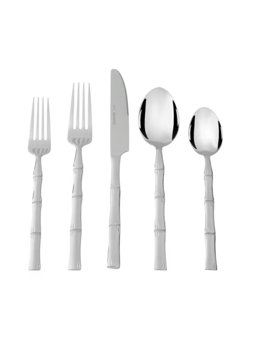 Mainstays Bamboo Design Stainless Steel Flatware Set, 20 Pieces