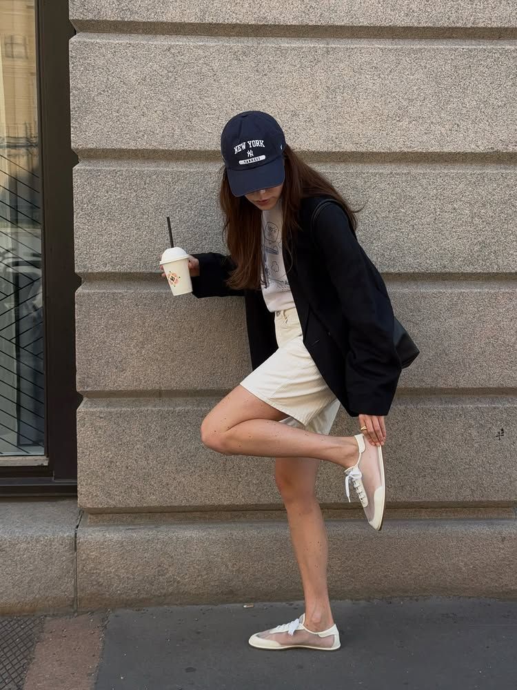 An image of @annabelrosendahl wearing mesh trainers, one of the biggest summer trends of 2026.