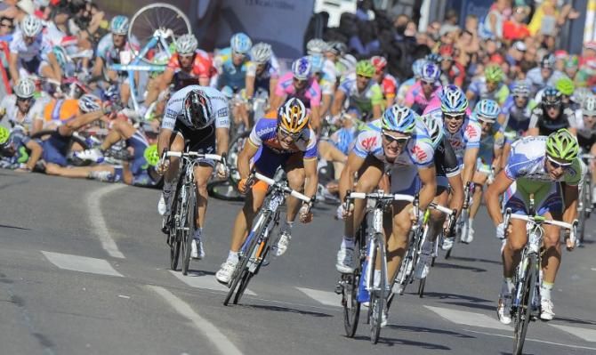 A mass pile up in Toledo during the 2011 edition of the Vuelta a Espana