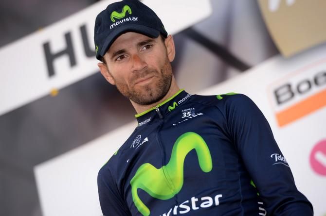 Alejandro Valverde on the podium
