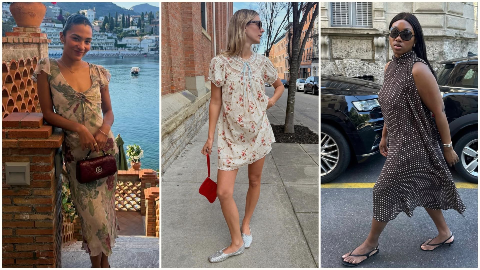 A collage of the key summer dresses to shop in 2026.