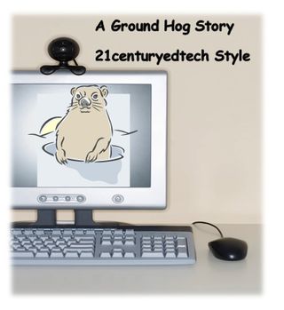 Groundhog cartoon displayed on a desktop computer monitor