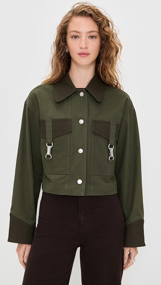 Avec Les Filles Oversize Crop Trucker Jacket