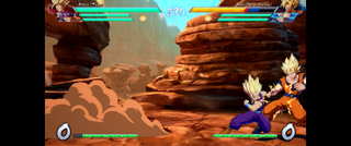 DBFZ doesn't stretch on an ultrawide monitor, and instead displays in 16:9 with black bars.
