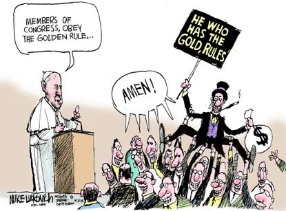 Editorial cartoon U.S. Pope Francis Capitalism