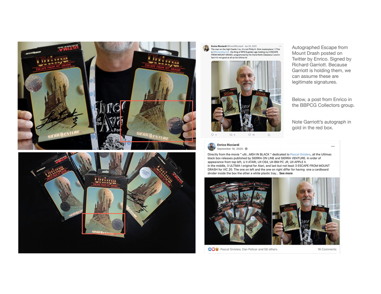 Evidence of alleged game forgeries