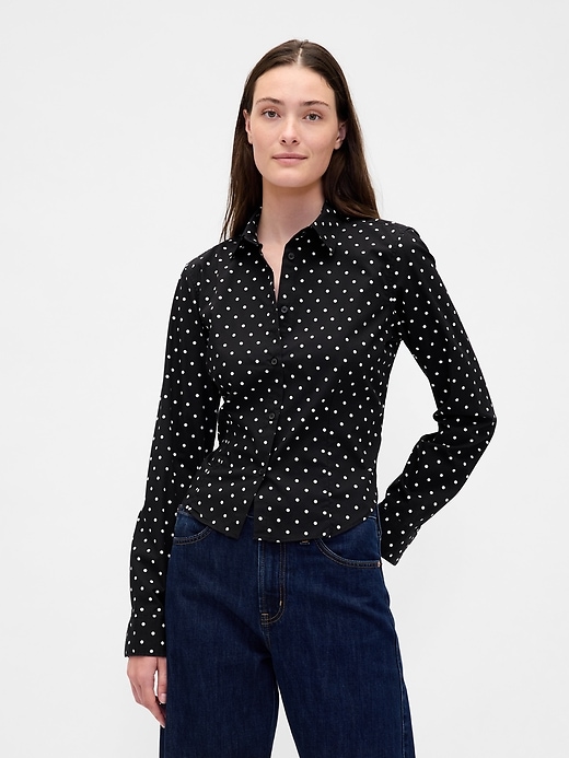 Organic Cotton Fitted Crop Shirt