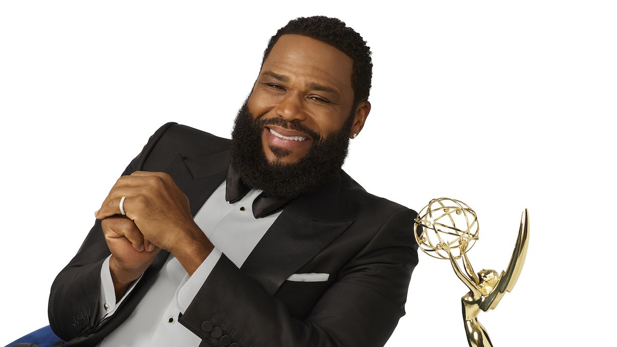 Anthony Anderson with Emmy trophy for 2024 Emmys