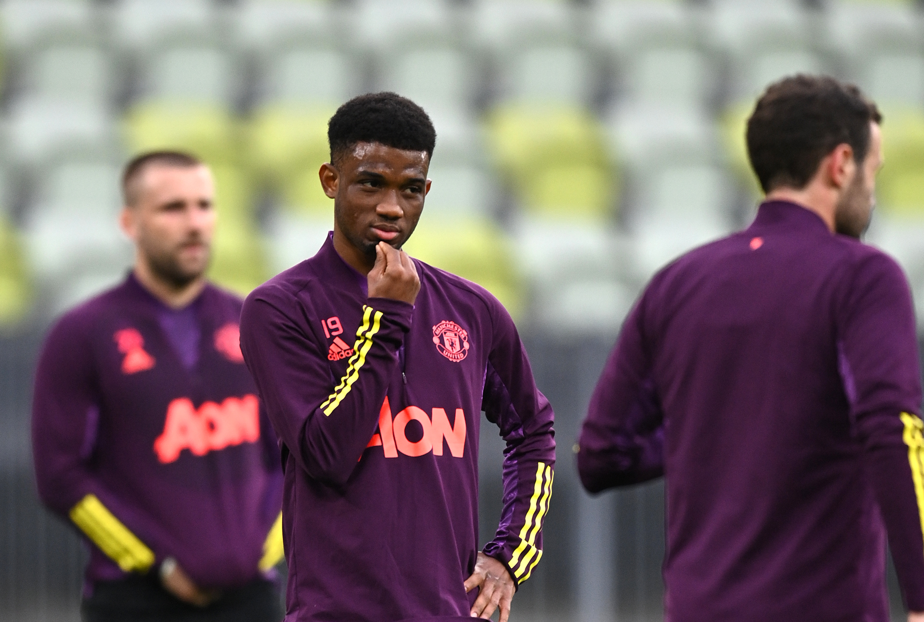 Amad Diallo in training for Manchester United