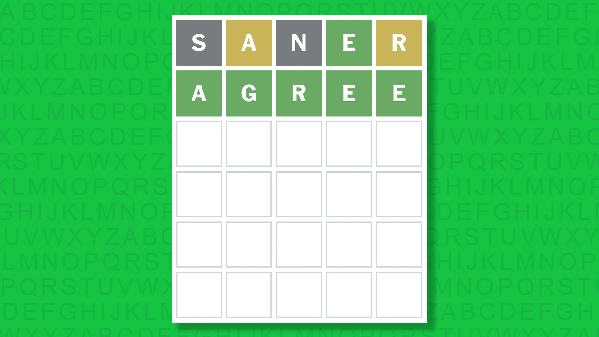 NYT Wordle answer for game 1797 on a green background