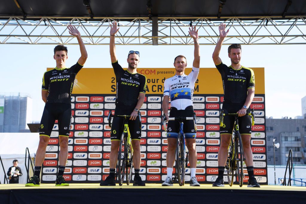 European Champion Matteo Trentin and his Mitchelton-Scott teammates