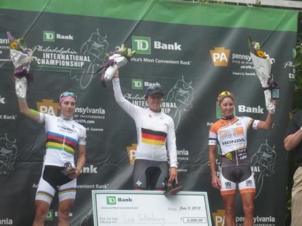 Gilmore (right) on the Liberty Classic podium