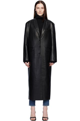 Anine Bing, Black Quinn Leather Coat