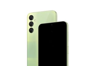 A leaked look at the Galaxy A24 in its alleged lemon green colorway.