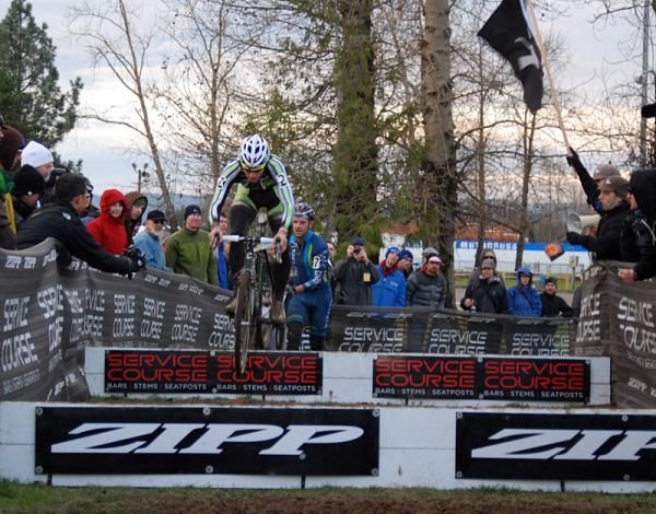 Jeremy Powers's preferred method of getting over the barriers.