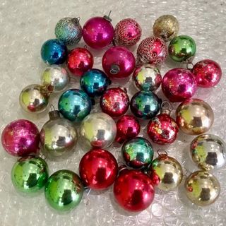 30 Vintage Mercury Glass Christmas Baubles