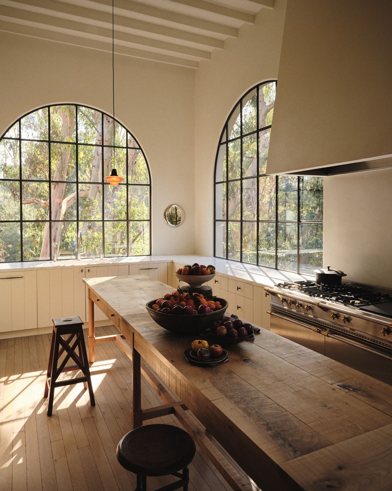sun dappled interior of a Los Angeles villa