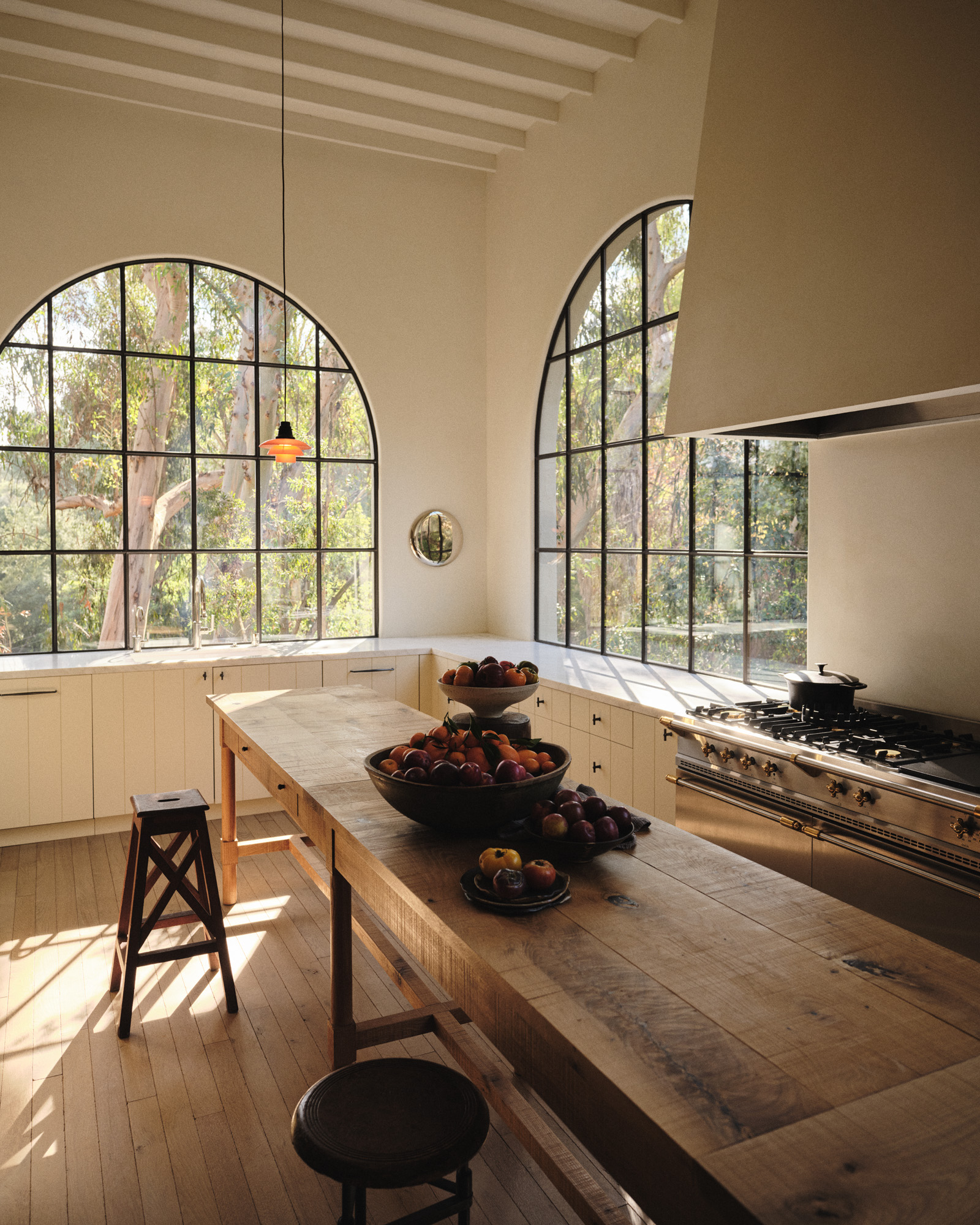 sun dappled interior of a Los Angeles villa