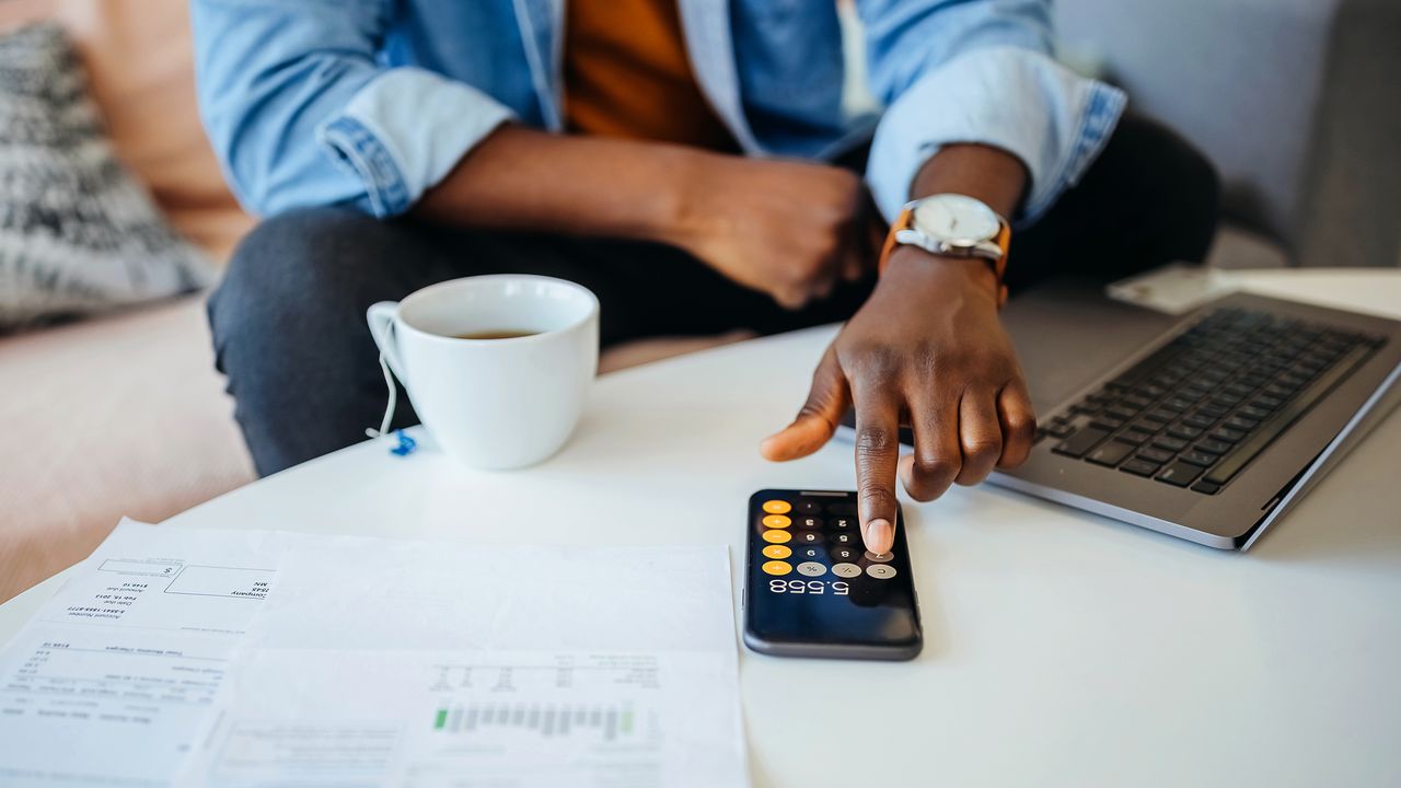 Man with calculator