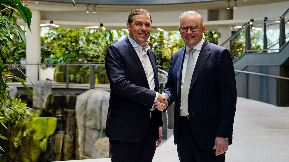 AWS CEO Matt Garman and Australian Prime Minister Anthony Albanese