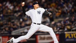 Dellin Betances (68) of the New York Yankees during a regular season Sunday Night Baseball game