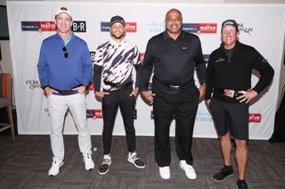 Phil Mickelson alongside Charles Barkley, Stephen Curry and Peyton Manning at The Match in November 2020