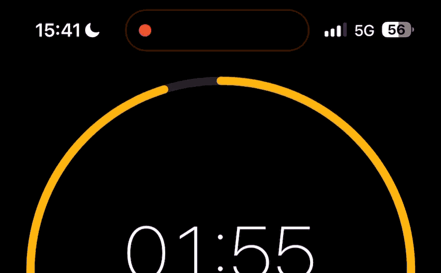 iPhone 14 dynamic island timer