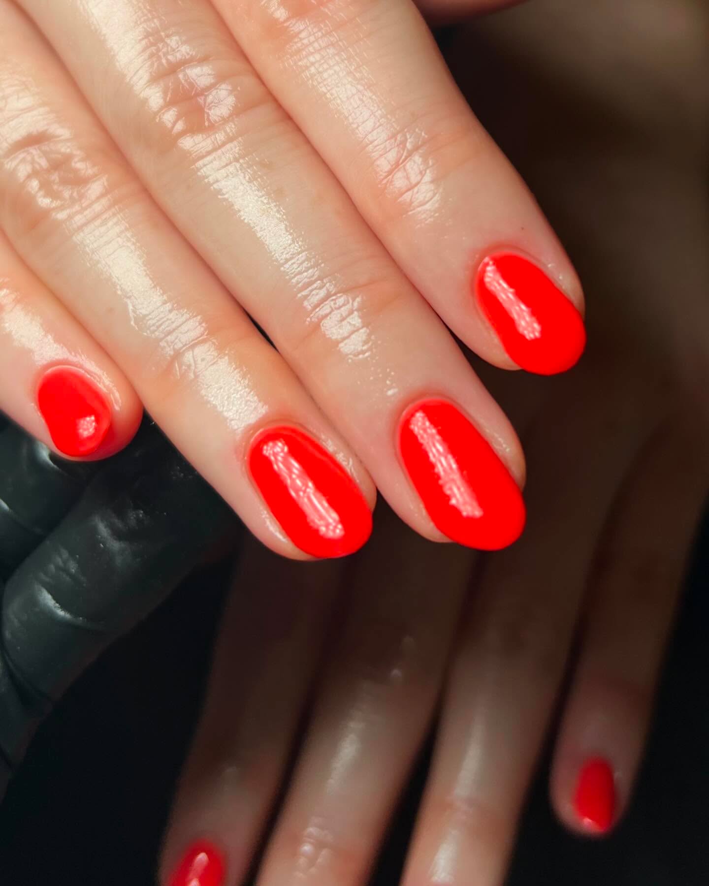 bright red nails