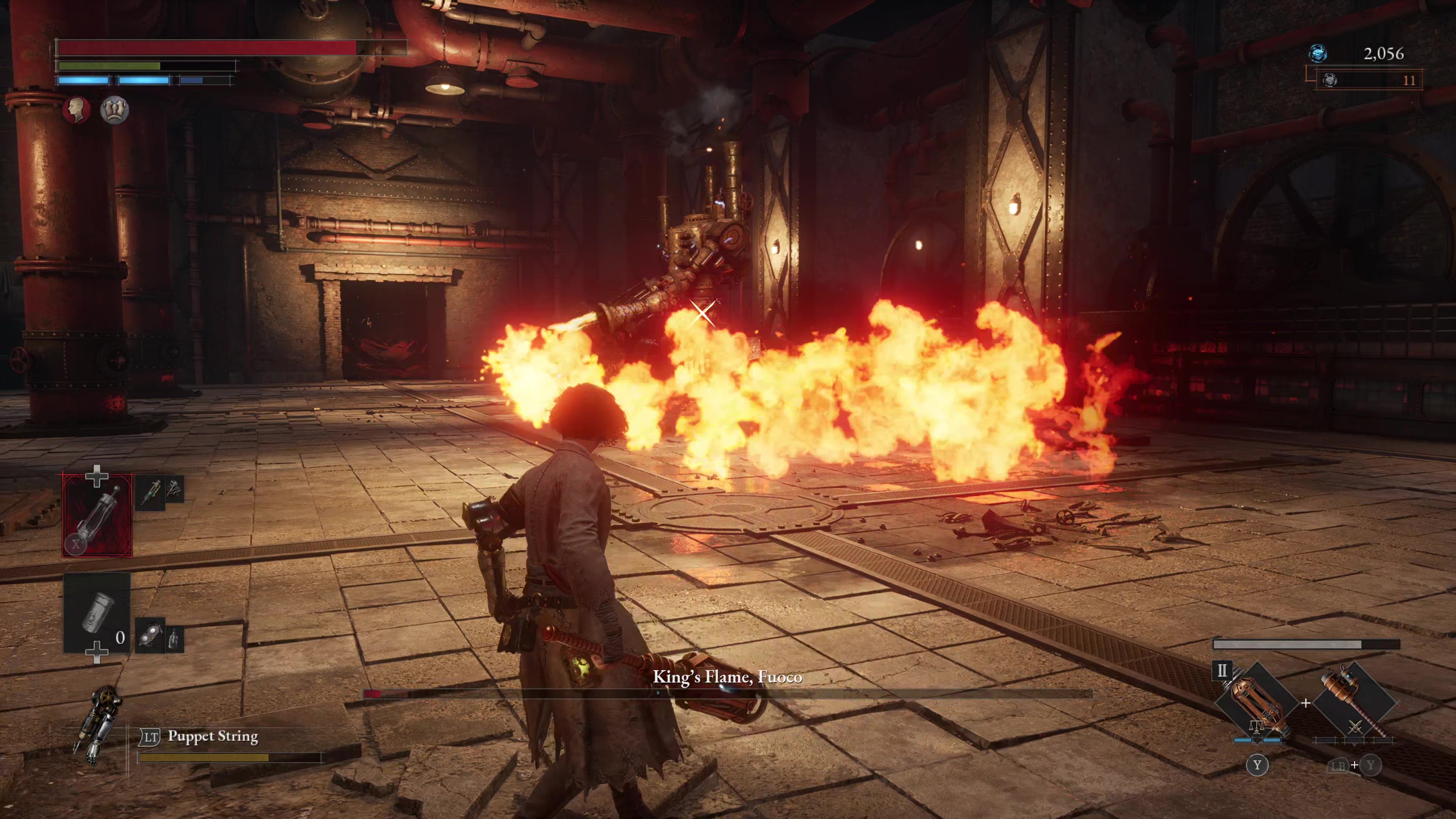 Внутриигровой скриншот Lies of P: King's Flame, битва с боссом Фуоко