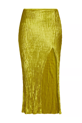 Jason Wu Collection Hammered Satin Pleated Midi Skirt