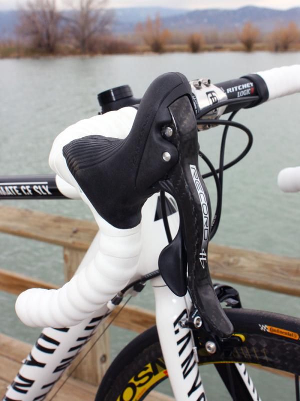 Campagnolo's Record transmission is an excellent choice for riders seeking a high-end option - the levers are curvaceously comfortable, shifts are smooth and precise, and the whole package runs with nary a hint of sound