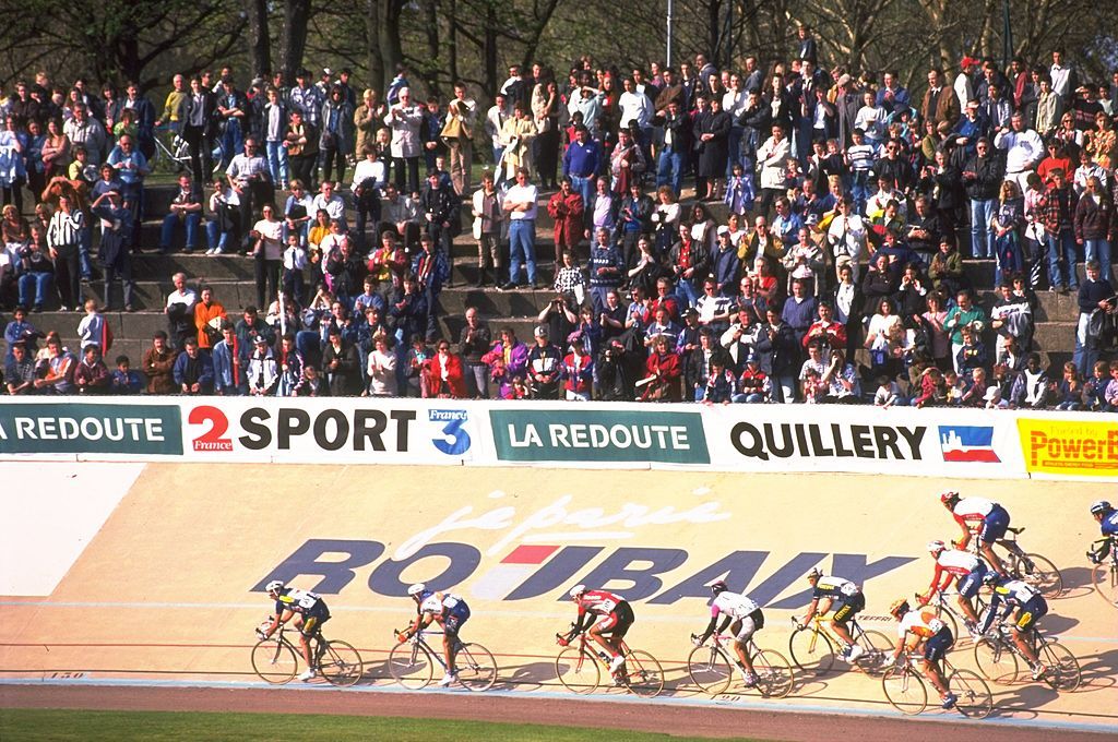 13 Apr 1997 Cyclists in action during the ParisRoubaix race in France Mandatory Credit Graham Chadwick Allsport