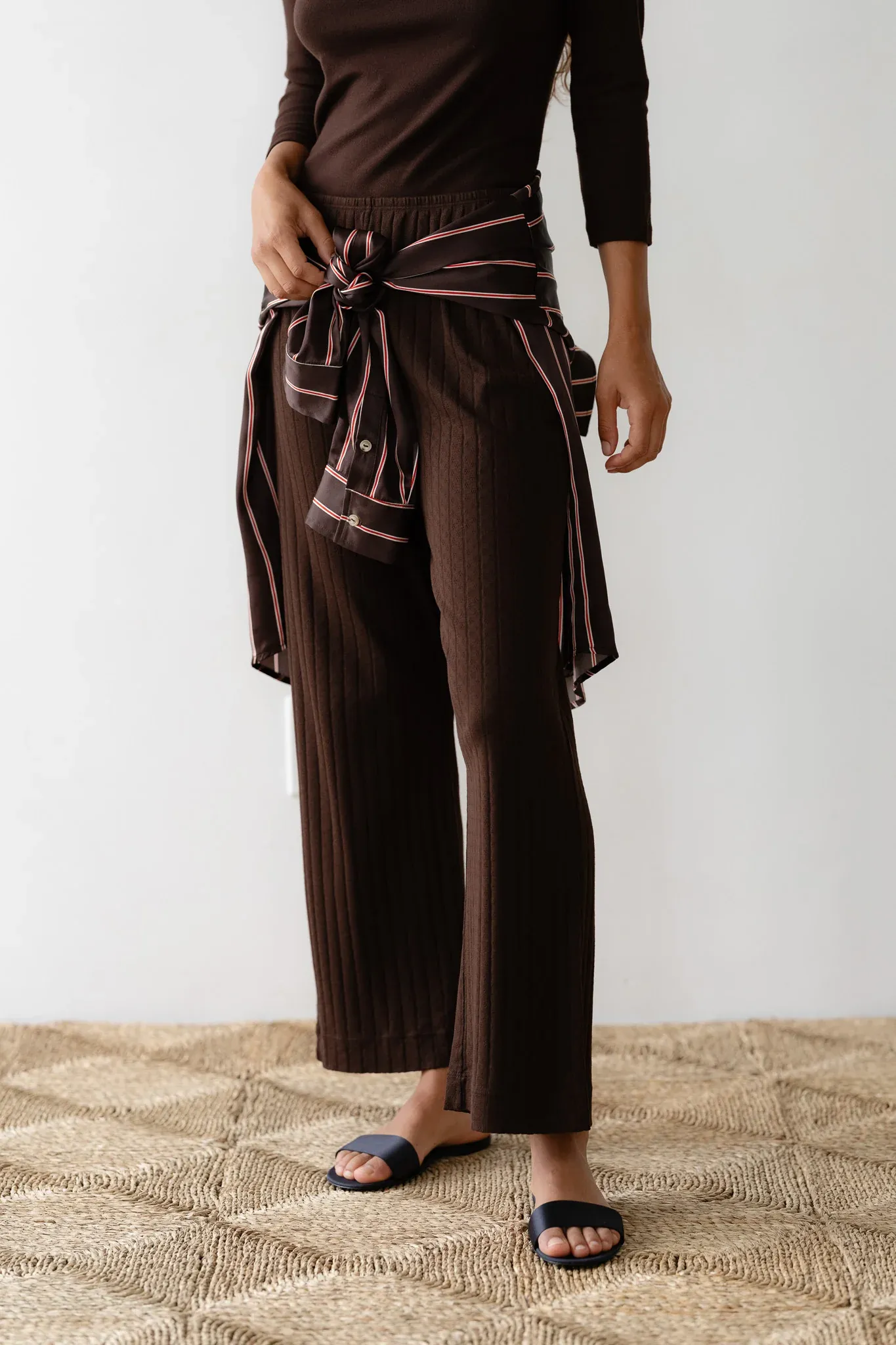 DONNI., The Pointelle Simple Crop Pant